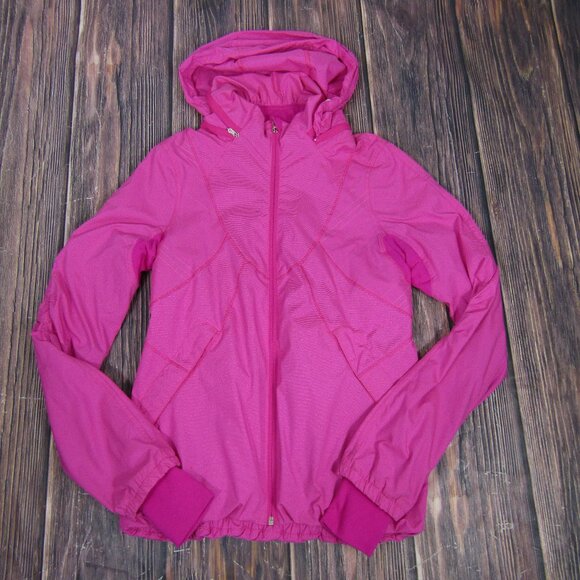 Lululemon Run Hustle Pink Full Zip Hoodie Jacket Size 4 Training Gym Yoga Active - Picture 1 of 7